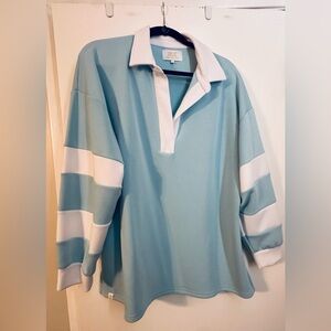 Simply Southern Light Blue and White Striped Shirt
